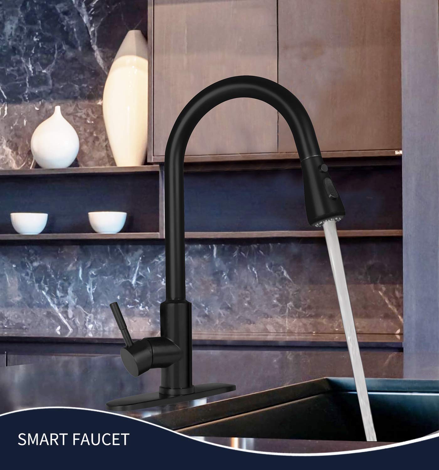 Single Handle Kitchen Faucet with Pull-Down Sprayer