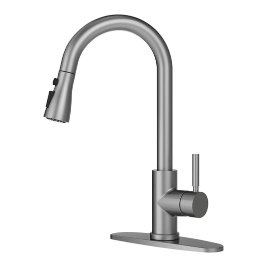 Single Handle Kitchen Faucet with Pull-Down Sprayer