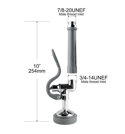 Commercial Sink Sprayer Pre-Rinse Valve with Handle Grip Assembly, 1.42 GPM High-Pressure Dish Sprayer for Commercial Faucet Replacement Kit, Polished Chrome Finish