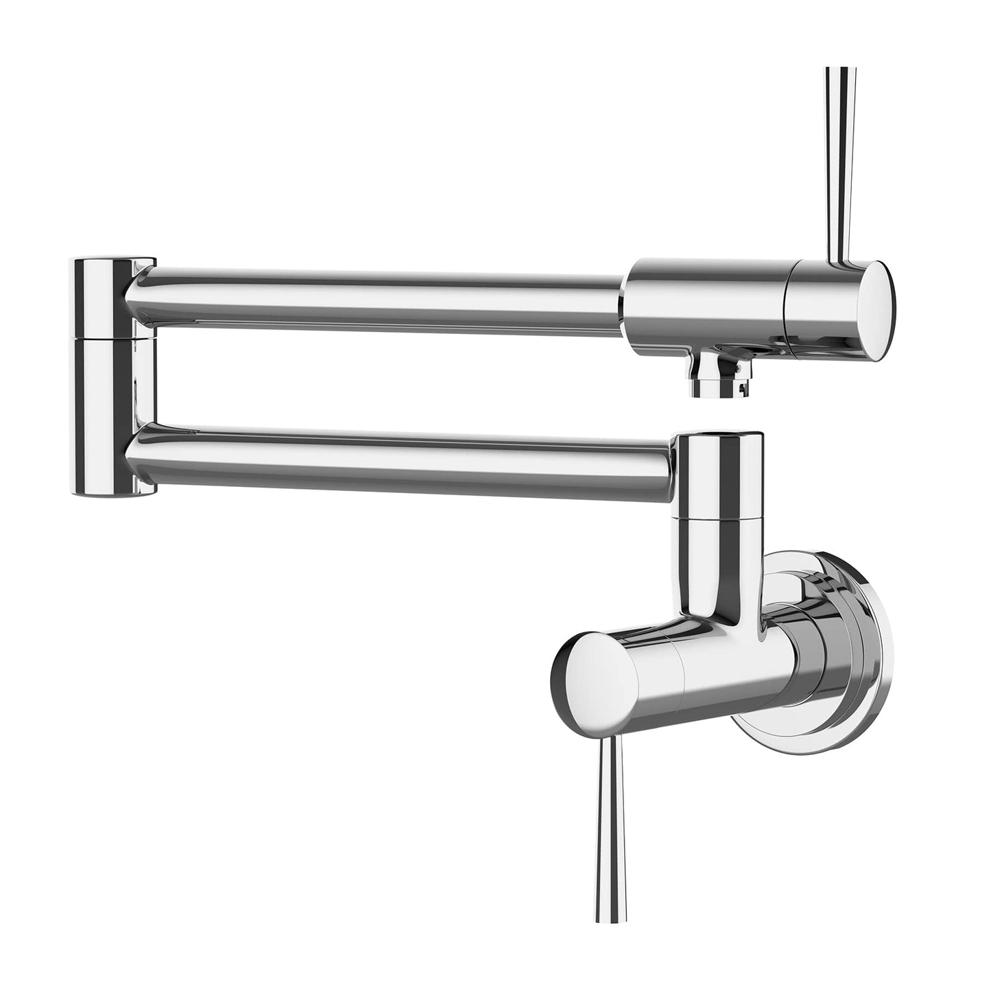 Stainless Steel Stretchable Double Joint Swing Arm Single Hole Two Handle Kitchen Sink Faucet