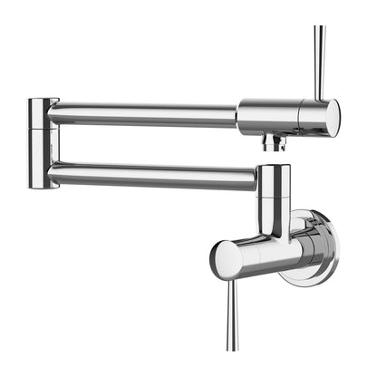 Stainless Steel Stretchable Double Joint Swing Arm Single Hole Two Handle Kitchen Sink Faucet